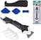 3 in 1 Silicone Caulking Tools(stainless steelhead) Silicone Sealant Finishing Tool Grout Scraper, Reuse and Replace 5 Silicone Pads, Great Tools for Kitchen Bathroom Window, Sink Joint