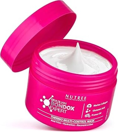 HAIR MASK FOR DAMAGED HAIR BRAZILIAN BONDOX TREATMENT - 250g Thermal Activated Mask for Dry Frizzy Hair   Formaldehyde Free Cruelty Free   Results for up to 1-3 months   Almond Hair Oil Hair Repair