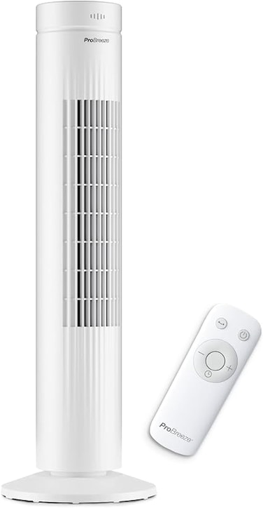 Pro Breeze&reg; 30" Tower Fan with 7-Hour Digital Timer, Remote Control, 3 Cooling Fan Modes &amp; LED Light Indicator - Powerful &amp; Energy-Efficient Electric Fan for Home and Office
