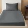 Sleep Well Microfiber Stripe Fitted Sheet with Pillowcase Set - 90x200+17cm (Grey)