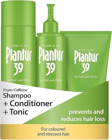 Plantur 39 Phyto-Caffeine Shampoo, Conditioner &amp; Tonic for Women 40+, Colored &amp; Stressed Hair (250ml, 150ml &amp; 200ml)- Prevents Menopausal Hair Loss, Restores Shine, Strengthens &amp; Rebuilds Damaged Hair