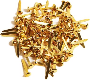 Paper Fasteners Brads, 100pcs Split Pins Round Metal Art Fasteners Brass Gold Art Decorative Pins for Scrapbooking DIY Crafting School Project Paperwork Handwork DIY Supplies, 25 * 7mm