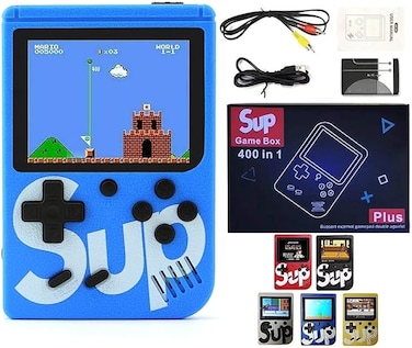 SUP Game Box Plus 400 in 1 Retro Games UPGRADED VERSION mini Portable Console Handheld Gift By PRIME TECH &trade; (Blue)