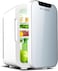 Mini Fridge, 24-Can Travel Refrigerator, Tempered Glass Panel,Home Skincare Refrigerator, AC/DC12V Portable Thermoelectric Cooler and Warmer for Car,Office, Food, Drinks, Skincare (Silver)