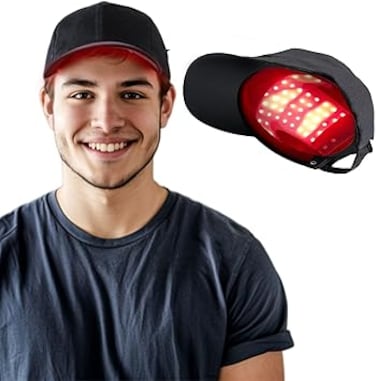 Laser Hair Growth Cap, Red Light Therapy Hair Cap Hair Loss Treatment Hat Laser Hair Restoration Cap Laser Therapy Cap Anti-Hair Loss Laser Cap for Men &amp; Women, with Built-in Battery &amp; Controller