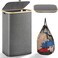 Rness Laundry Basket with Lid, Clothes Hampers for Laundry, with Bamboo Handles, A Removable Bag, 105L Large Capacity, Foldable, for Bedroom, Bathroom, Laundry Room