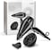 BaByliss Compact Pro 2400 ​Hair Dryer AC, Italian Made For Quality &amp; Long-lasting Performance, Ultra-slim Nozzle With Ionic Frizz Control Technology, Portable Dryer With Diffuser, 6715DSDE (Black)