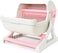 KEPFITESE Self-Cleaning Litter Box, Semi-Automatic Quick-Cleaning, Semi-Closed Anti-Odor, Pink-White, Cat, Cat Owners, 45.7*48.9*53.5cm