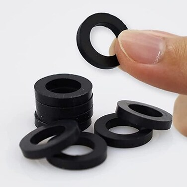 Rubber Hose Washer Tap Sealing Rings Hose Rubber Shower Hose Washers Tap Connector Washers for Connecting 1/2 Inch, Black (Pack of 12)