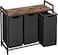 VASAGLE Laundry Hamper, Laundry Basket, 3 &times; 38L Laundry Sorter with 3 Bags, 1 Storage Shelf, Rustic Brown and Black UBLH301B01