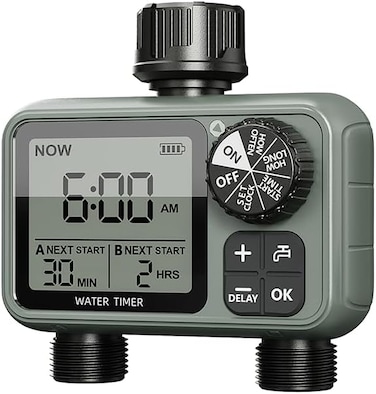 Egardenkart Water Timer for Garden Hose - Multifunctional Sprinkler Timer for Automatic Irrigation System   Hose Timer   Waterproof Irrigation Timer, Dual Outlet