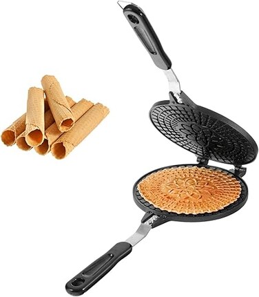 NALACAL Waffle Cone Maker, 6.7&quot; Nonstick Ice Cream Cone Maker, Egg Roll Crepe Pan, Camp Pancake Crispy Cone Omelet Mold, Waffle Bowl Machine, Household Egg Roll Maker for DIY Ice Cream Waffle Cups