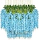 Beauenty 12pcs Artificial Silk Wisteria Vine,Ratta Silk Hanging Flower,3.7 Feet/Long Artificial Wisteria Flower Garland for Backdrop,for Home Party Garden,Wedding Decor (light blue)