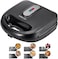 SOKANY 750W Sandwich Maker, Waffle Maker Set with 6 Removable Non-Stick Plates, Portable Handle, LED Indicator Lights, for Breakfast Sandwiches Mini Waffles Bacon and Steak, Black (6 IN 1)