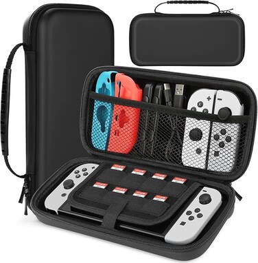 Case Compatible with Nintendo Switch/Switch OLED Protective Hard Portable Travel Carry Case Shell Pouch Compatible with Nintendo Switch Console and Accessories