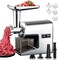 Electric Meat Grinder, 3000W Max Heavy Duty Stainless Steel Meat Mincer with 2 Blades,3 Grinding Plates,Sausage Stuffer Tubes &amp; Kubbe Kit for Home &amp; Kitchen Using