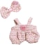 17cm Doll Clothes Suitable for 17cm labubu Dolls Accessories Sitting 1bow+1jumpsuit Pink Set No Doll