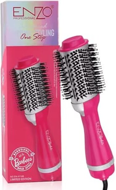 PRECISIONWARE "ENZO Hot Air Brush Styler (Model EN-4118B) &ndash; 2-in-1 Blow Dryer and Brush with Adjustable Heat Settings, Lightweight Design   Intl Version