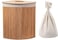 SLEEPHEAD&reg;Corner Bamboo Laundry Hamper with Lid and Removable Liner, Washing Clothes Basket Storage Bin with Handle, Suitable for Bedroom, Bathroom (35 * 35 * 60cm)