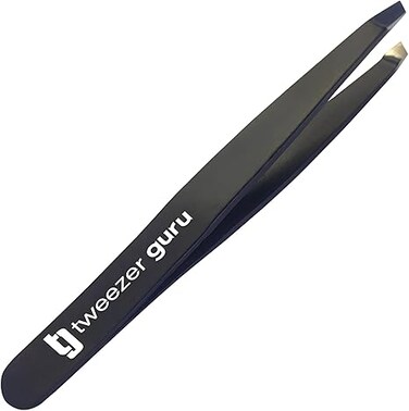 Tweezer Guru   Precision Tweezers   &ndash;   Black, Slant Tip, For Ingrown Hair