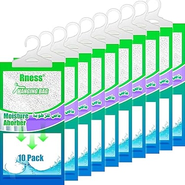 Rness Moisture Absorber Hanging Bag, Moisture Removers, Hanging Closet Dehumidifier Packages, 10 Pack Set