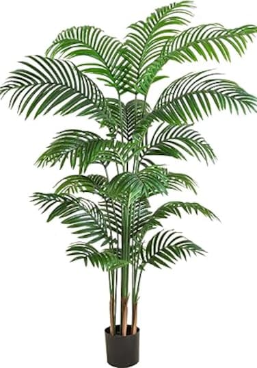 Artificial Areca Palm Tree, 140CM, Fake Handcrafted Lifelike, Realistic Durable Decorative Trees, Faux Tropical Palm Plant, Dypsis Lutescens