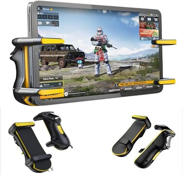 Tablet Controller, Mobile Game Controller with Rapid Fire, 6 Finger Gaming Grip for iPad, Tablet, Android, ios