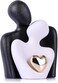 COOLive Couple Knick Knacks, Mini Couple in Love Ceramic Statue, Living Room Tv Cabinet Decor, Couple Bedroom Decor, Valentine's Gift, Small Sculptures for Shelf (3.15" Black White)