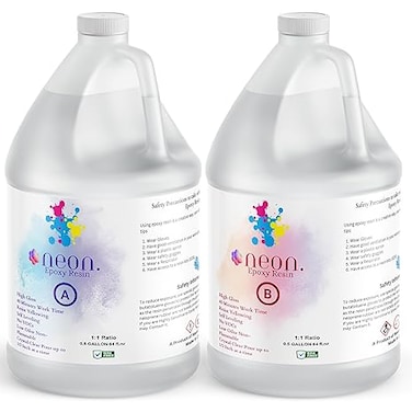 Epoxy Resin (4kg, 1Gallon) 1:1 Ratio High Gloss, Bubble Free crystal Clear, Non Yellowish, Epoxy Resin Use Forriver Table, Wood Glue, DIY Arts And Crafts kit