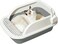 NeoStyle Semi-enclosed Cat Litter Box With Round Edges Large Anti-splash Box With Cat Litter Shovel Cat Sandbox Cat Toilet (Extra large)