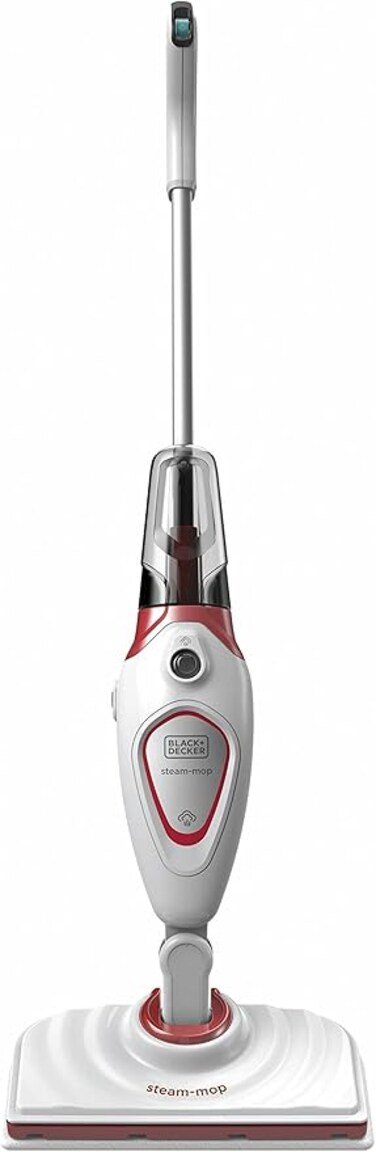 Black &amp; Decker Steam-Mop With 3 Accessories, 1600W, White/Red - Bds1616R-Qs,