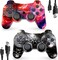 Controller for PS3 2 Pack Wireless Controller for Playstaion 3 6-Axis with High-Performance Double Virbration, Motion Control, USB Charging Cable (Skull + Galaxy)