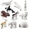 COOLive 10PCS Realistic Polar Animals Figurines Toy Mini Arctic Animals Toys Set 1-2 Inch Plastic Arctic Tundra Deer Toy Animal Small White Bear Arctic Fox Kids