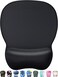 Ergonomic Mouse Pad with Gel Wrist Rest, Comfortable Mousepad with Smooth Wrist Support Surface and Non-Slip PU Base for Pain Relief, Computer, Laptop, Office &amp; Home, 9.4 x 8.1 in, Black Color
