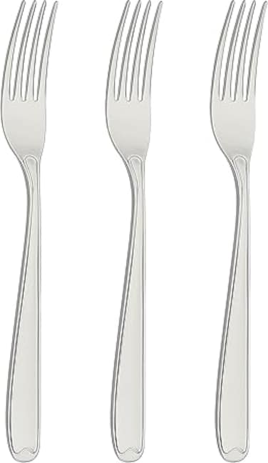 Tramontina Copacabana 3 Pieces Stainless Steel Table Fork Set with Gloss Finish and Detailing on the Handles