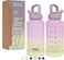 BEOLA 1000ml, 750ml, Motivational Water Bottle with Time Markers and Straw Lid, Tritan Plastic, BPA BPS FREE Leak Proof and Drop Resistant Office Bottles, 32oz, 25oz (Morning Rose, 1000ml)