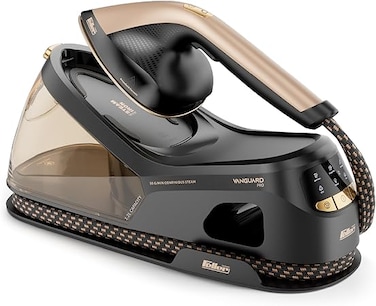 Feller Germany Vanguard Pro Steam Station Steam Generator Iron 2400W, Prime Gold Ceramic Sole Plate, Anti Drip, Auto Shut Off,50G/min Steam Rate,TrueTemp,Display,SS700, 2Y Guarantee-UAE Version (Gold)