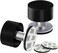 2-Pack Door Stops with Extra Stickers, Self-Adhesive Door Stopper with Black Rubber &amp; Stainless Steel Body - Heavy Duty Sound Dampening Door Bumpers for Home &amp; Office Use