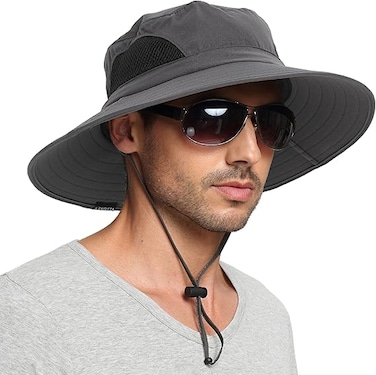 Sun Hat for Men/Women, Waterproof Wide Brim Bucket Hat Foldable Boonie Hat for Fishing Hiking Garden Safari Beach