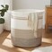 OIAHOMY 80L Laundry Baskets-Laundry Hamper,Storage Basket with Handles,Decorative Basket for Living room,Woven Storage Basket for Toys Bin,Pillows, Blankets,Clothes-20x18in-Gradient Yellow