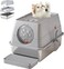 TitanSoli Large Stainless Steel Enclosed Cat Litter Box with Lid, Metal Kitty Litter Box with Flip Cover, Removable Top and Litter Scooper, Tall Covered Dog Proof Litter Boxes 15.35'' (Gray)