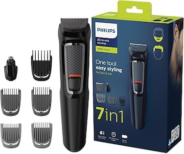 Philips Multigroom 3000 MG3720/33   7-in-1 All-in-One Trimmer for Face &amp; Hair   Maintenance-Free Blades, Nose &amp; Ear Trimmer   60min Cordless Use, Includes Nose &amp; Ear Trimmer, Hair &amp; Beard Combs