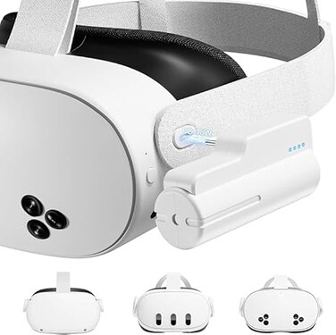 Battery Pack for Meta Quest 3S/3 and Oculus 2 - 18W 5000mAh Head Strap Charger for Quest 3S/3/2 Accessories - Lightweight &amp; Portable Extended VR Playtime