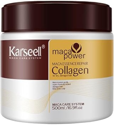 Karseell Collagen Hair Treatment Deep Repair Conditioning Hair Mask Argan Oil Coconut Oil Essence for Dry Damaged Hair All Hair Types 16.90 Fl oz 500ml