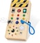 toddler busy board, baby wooden busy board with 8 LED light switches, sensory toys light switch toys travel toys for 1+ year old baby and toddler