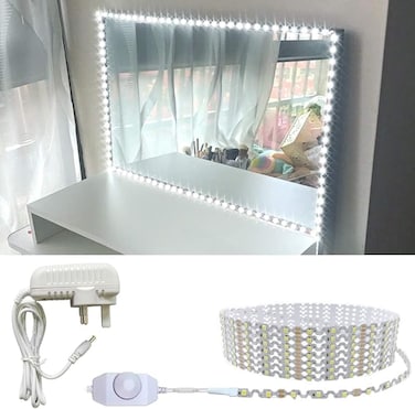Foldable Vanity Mirror Headlight Strap,Adjustable Brightness LED No Need To Cut Makeup Mirror Front Lighting Kit,157.48Inch(4 Metres) Decorative Background Wall Dimming Light Strip (4 Meters)