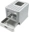 Wisfor Cat Litter Tray Box: Foldable Large Anti-Splashing Kitten Litter Box Toliet House with Lid - Enclosed Hooded Kitty Potty - Stainless Steel Drawer Cats Toilet Easy Cleaning with Scoop Grey
