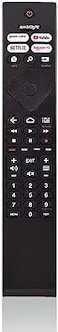 DEGAN Replacement Remote, Philips Remote, Philips Smart TV Remote Control with Netflix, Prime Video, YouTube Buttons, Black,