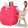 Personal home steam sauna tent Sauna Private Room, portable Folding home spa steam sauna set, 2L Steam Pot Carrying Bag with remote control and temperature adjustment (Pink)