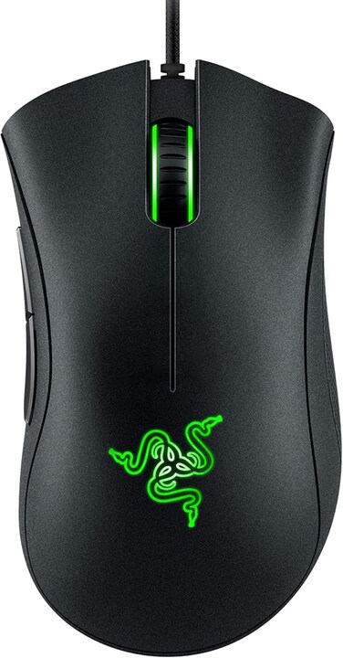DeathAdder Essential Gaming Mouse: 6400 DPI Optical Sensor - 5 Programmable Buttons - Mechanical Switches - Rubber Side Grips - Classic Black
